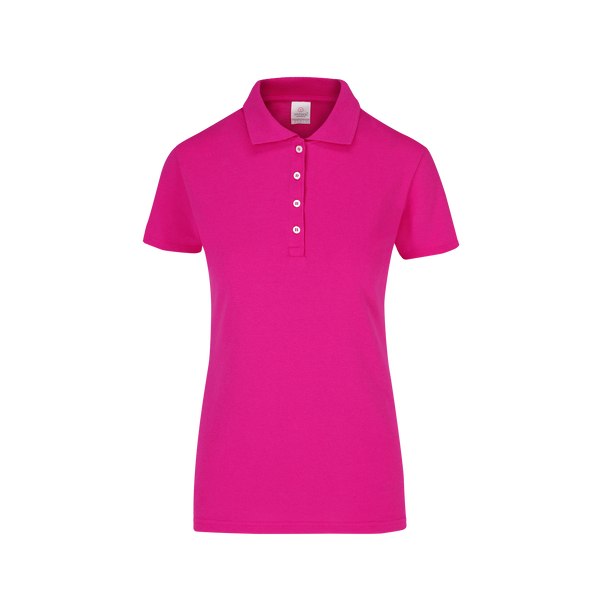 Playera Tipo Polo Pique Con Silueta Para Dama Color Fucsia