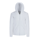 Sudadera con Capucha, Cangurera y Cierre Unisex para Adulto Color Blanco