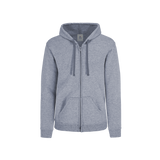 Sudadera con Capucha, Cangurera y Cierre Unisex para Adulto Color Gris Jaspe