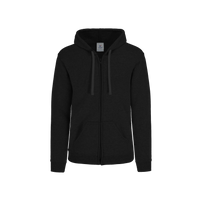 Sudadera con Capucha, Cangurera y Cierre Unisex para Adulto Color Negro Jaspe