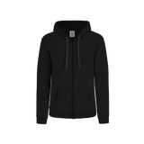 Sudadera con Capucha, Cangurera y Cierre Unisex para Adulto Color Negro Jaspe