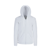 Sudadera Con Capucha Cangurera Y Cierre Unisex Para Joven Color Blanco