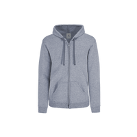 Sudadera Con Capucha Cangurera Y Cierre Unisex Para Joven Color Gris Jaspe