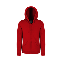 Sudadera Con Capucha Cangurera Y Cierre Unisex Para Joven Color Rojo